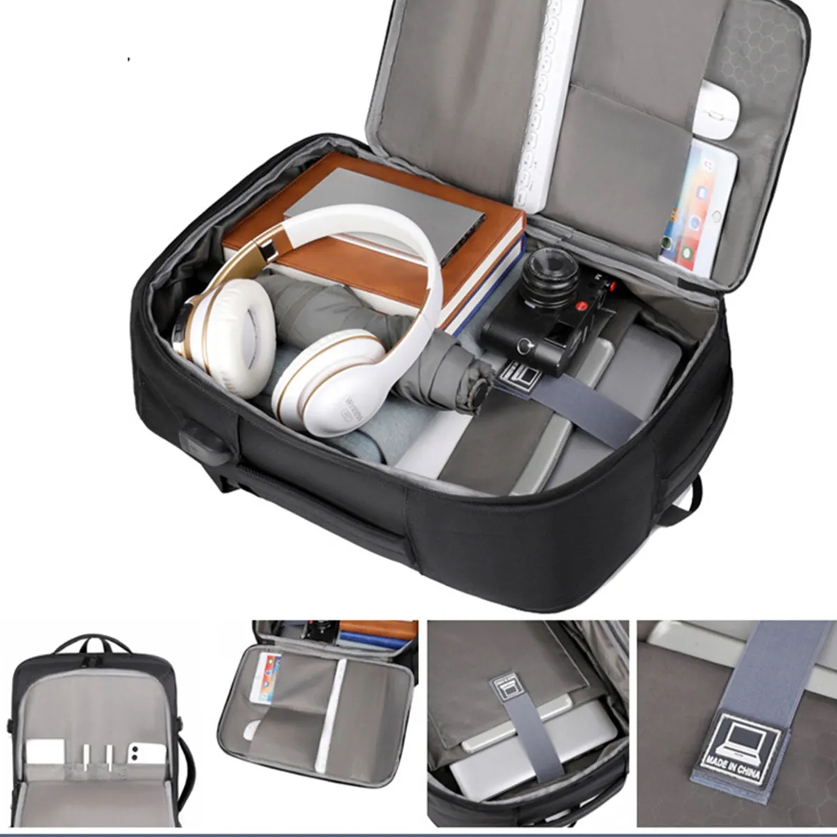 Expandable Business Carry-On Backpack with USB Charger Port 2