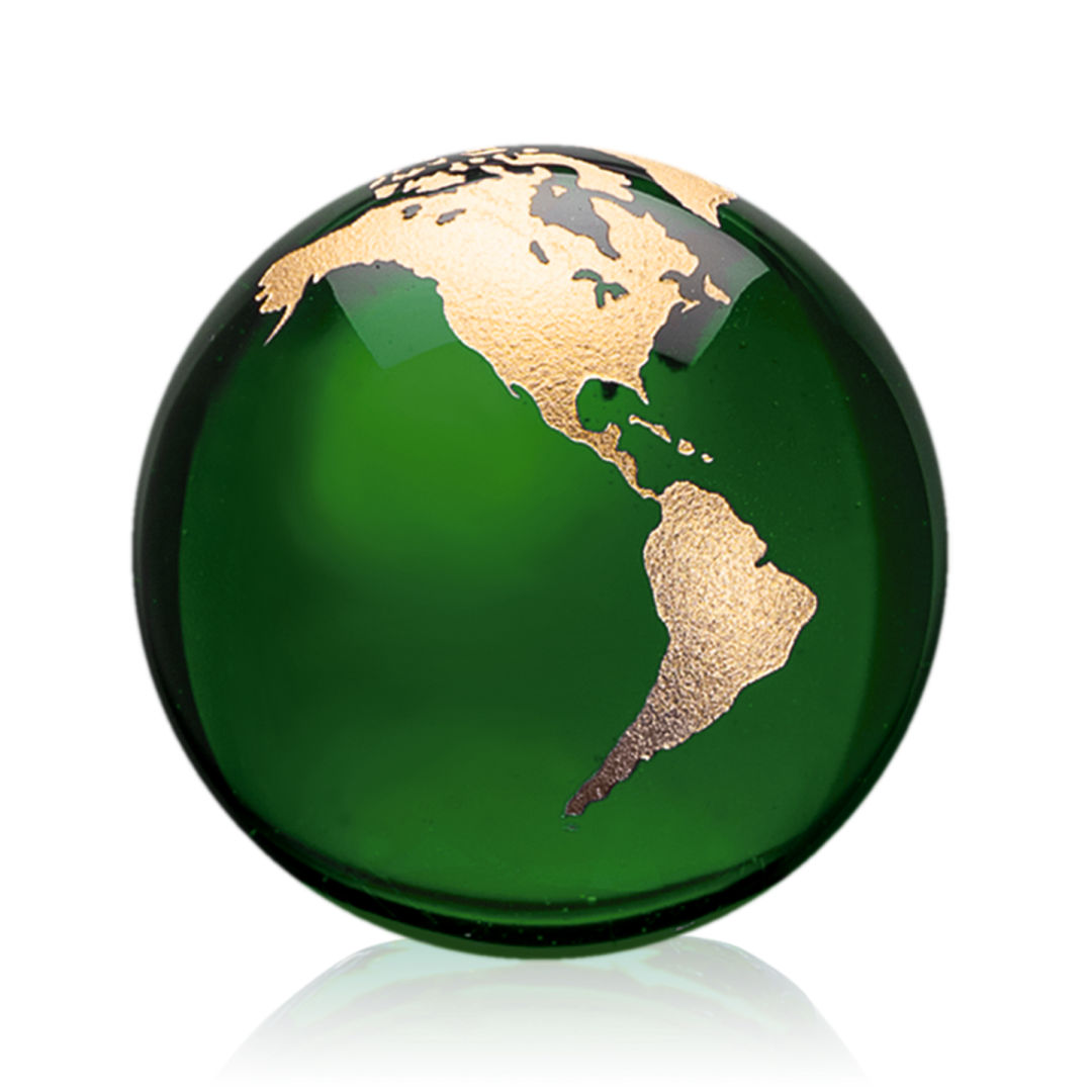 Globe Paperweight - Green 13
