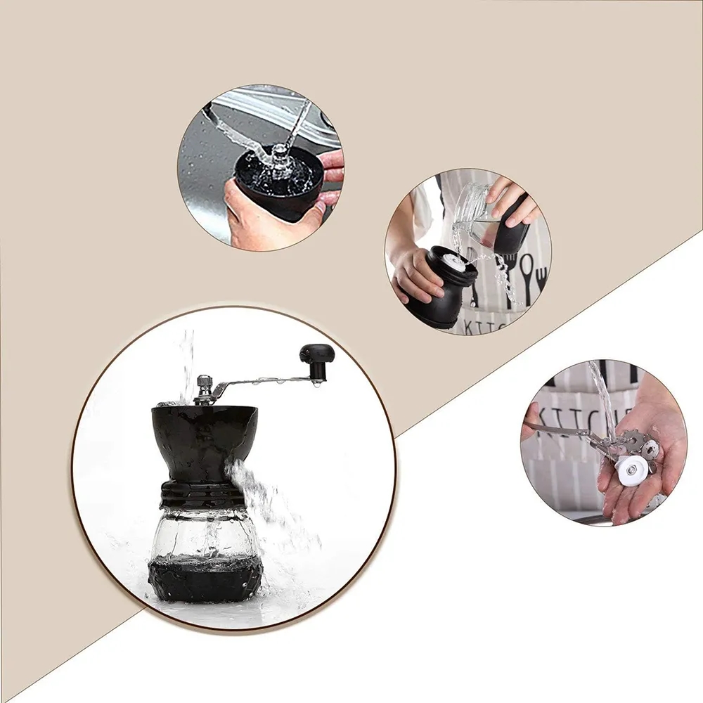 Manual Coffee Grinder Mill with Glass Jar 3