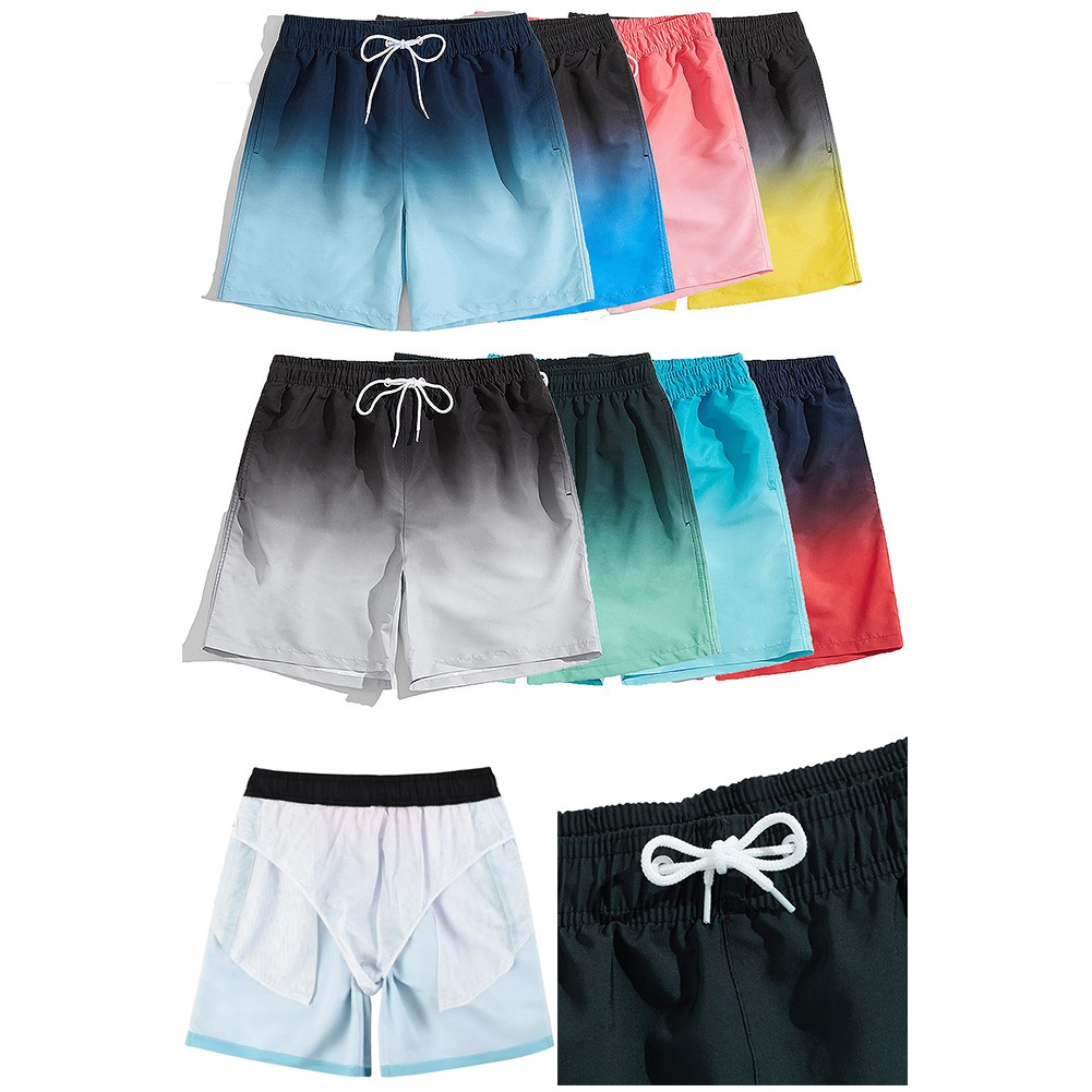 Quick Dry Men's Gradient Swim Trunks 1