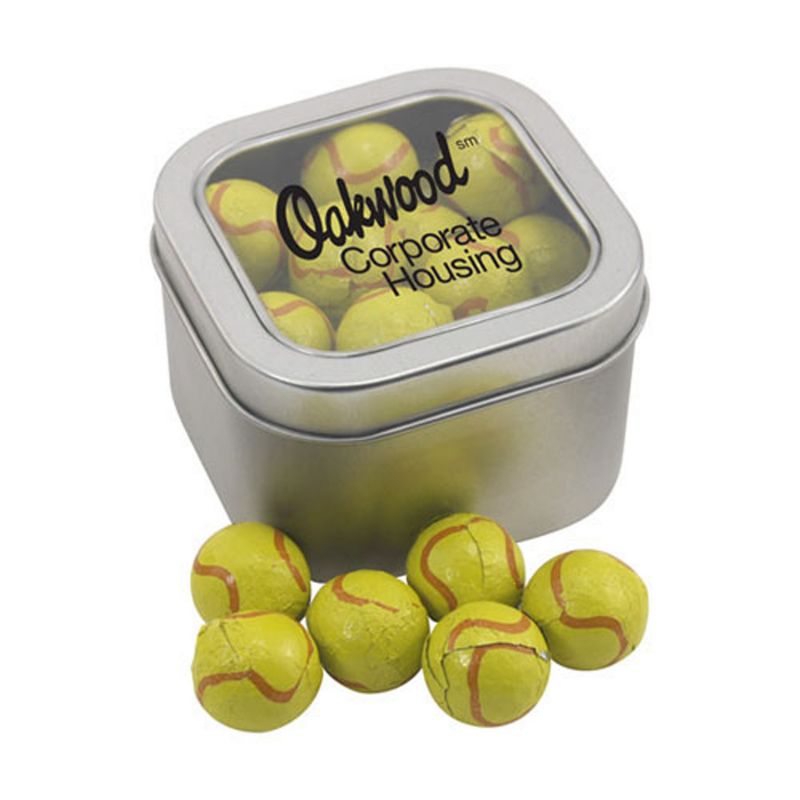Window Tin with Chocolate Tennis Balls 1