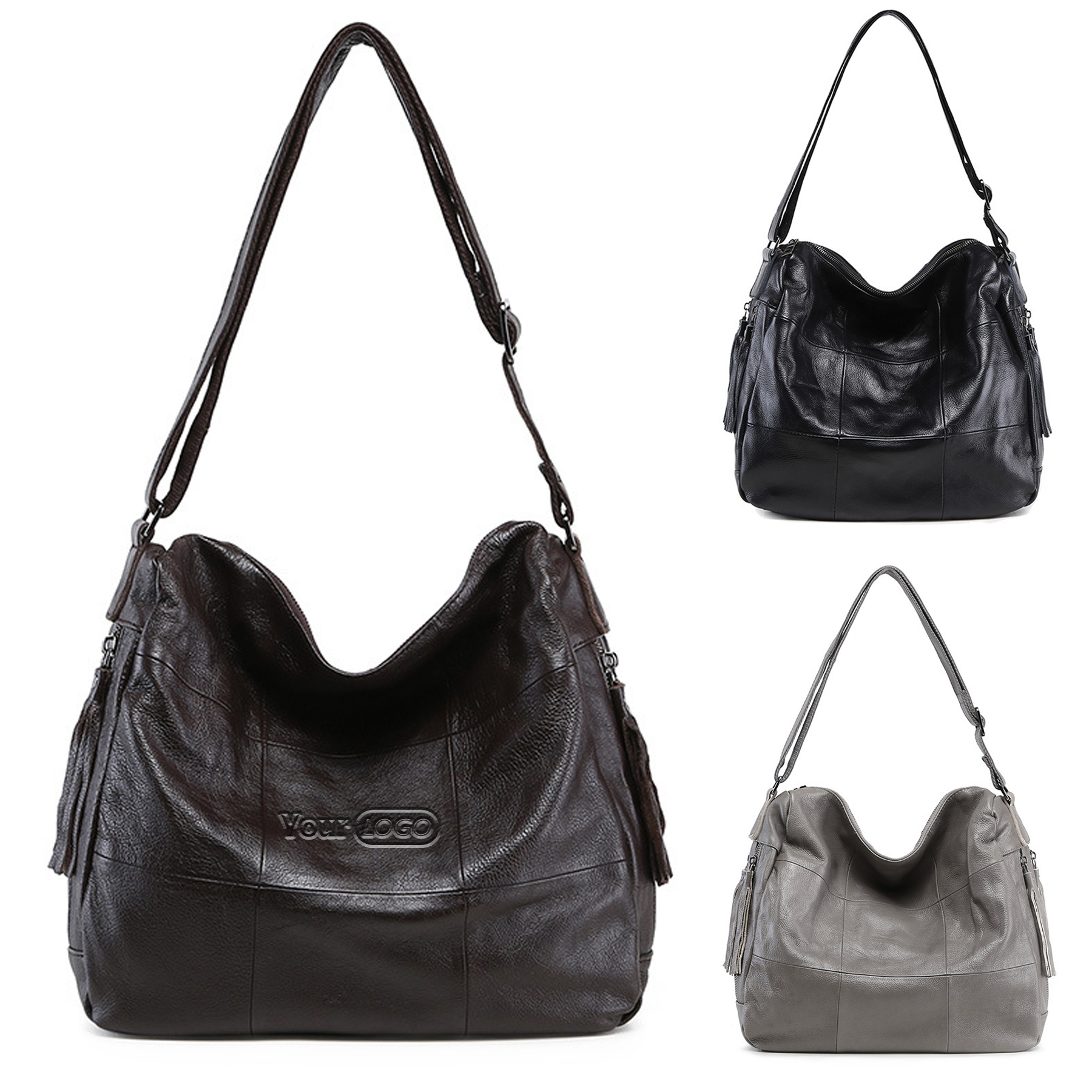 Genuine leather Hobo Purse Shoulder Bags for Women 2