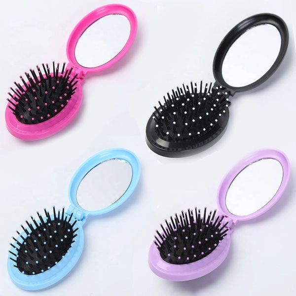 Oval Comb With Folding Pocket Mirror 4