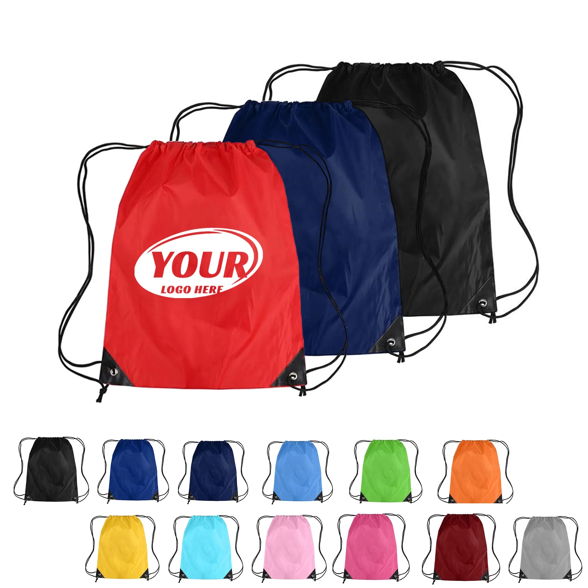 14" x 17" Polyester Drawstring Backpack 19