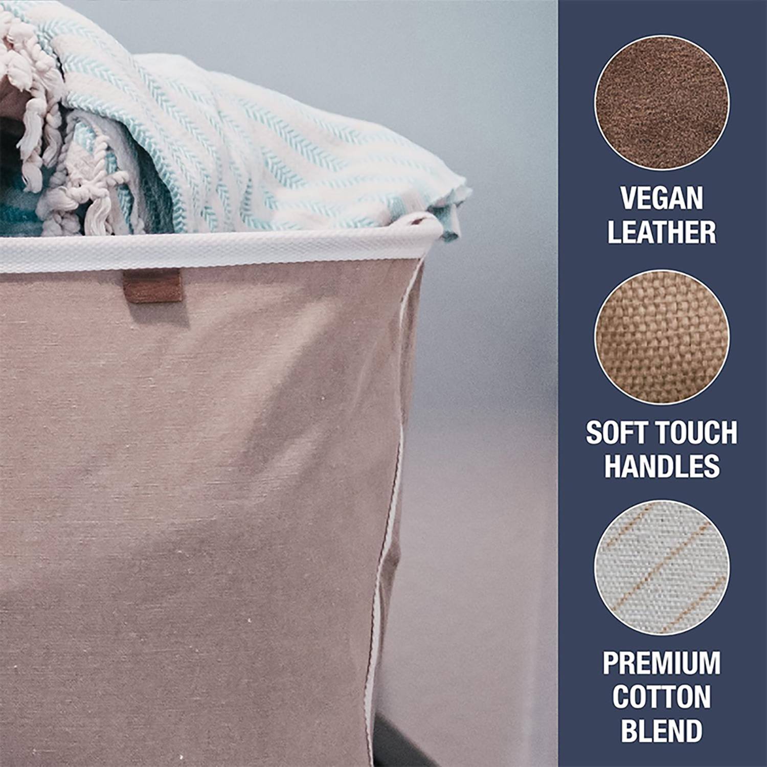 Foldable, durable and sturdy clothes storage basket. 6
