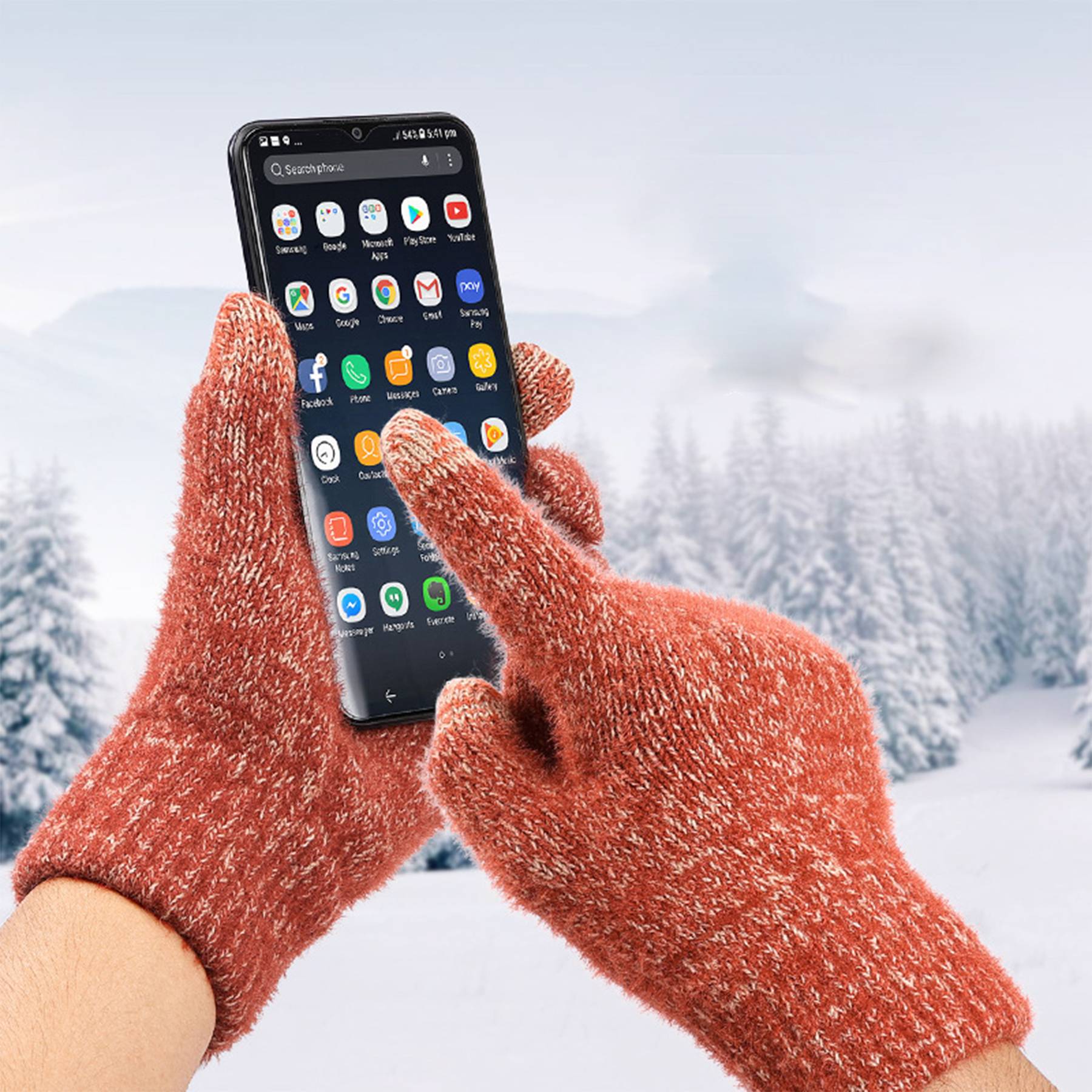 Beanie+Long Scarf+Touch Screen Gloves Set for Women Men 8