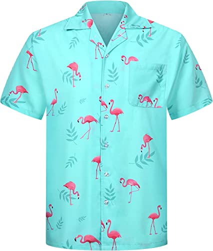 100% Polyester Regular Fit Short Sleeve Casual Hawaiian Shirt for Men 2
