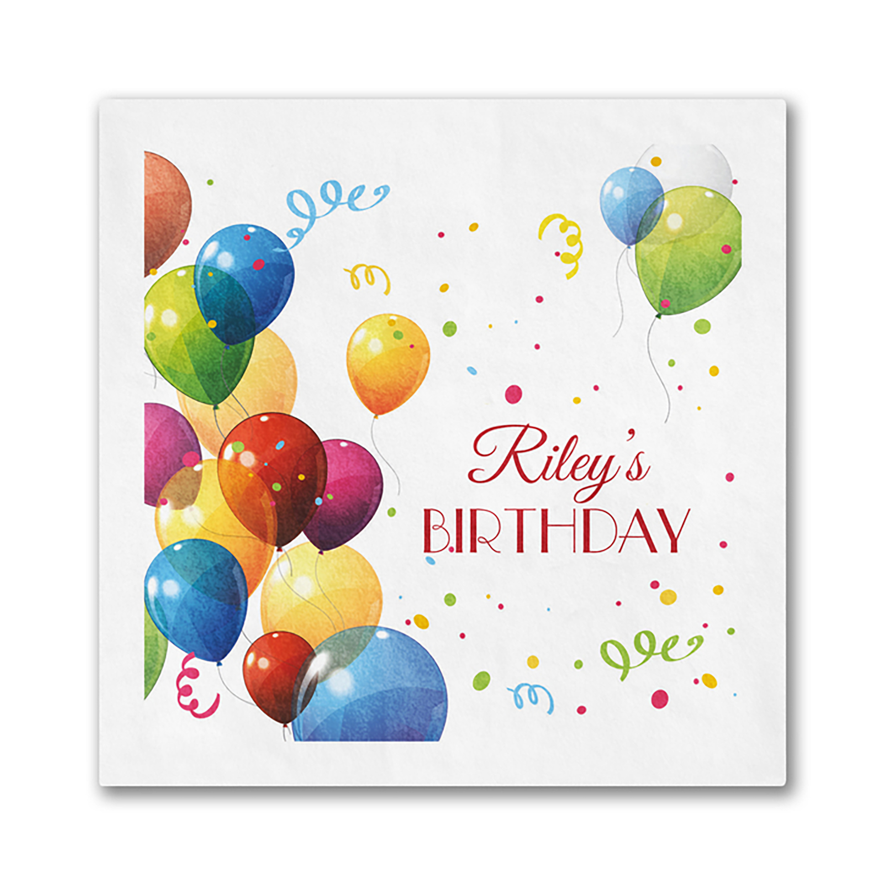 Colorful Birthday Balloons Beverage Ooh La Color Napkin 1