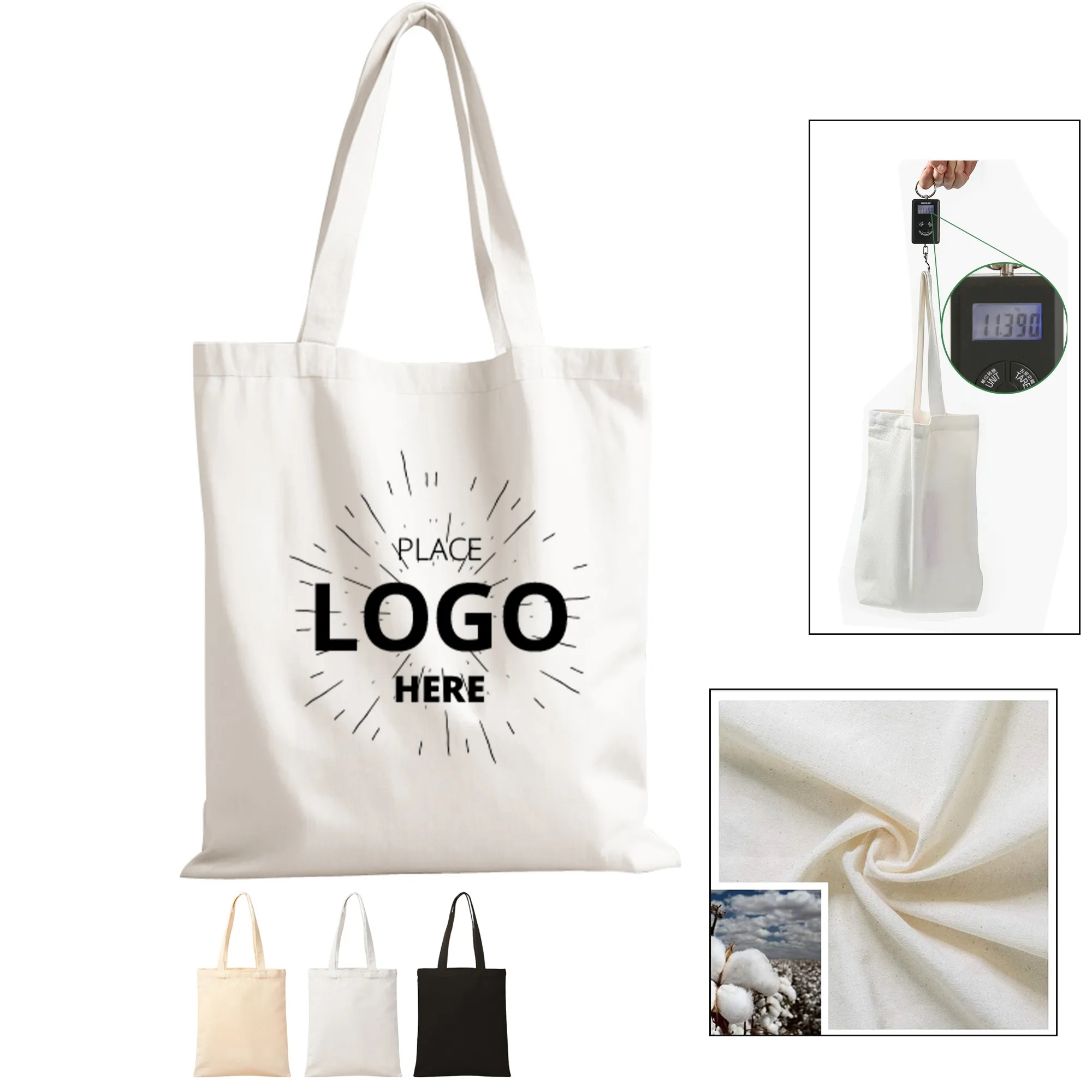 Polyester Cotton Tote Bag, custom tote bag with logo imprint 3