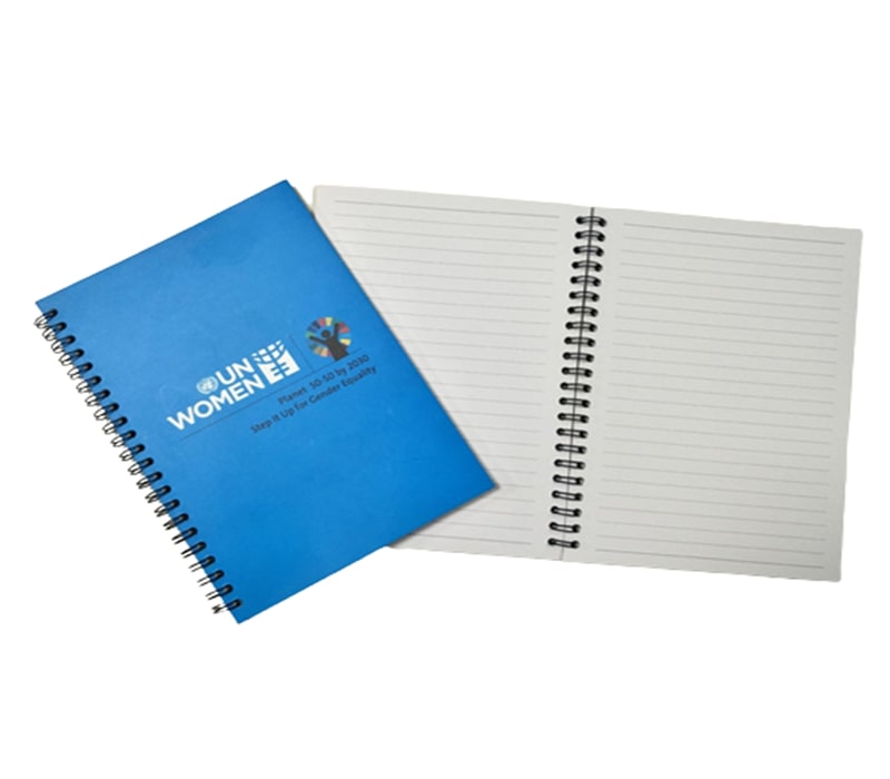 White Paper Card Spiral Business Notebook 4