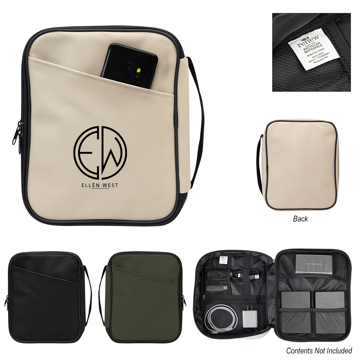 Hudson rPET Leatherette Tech Organizer 9