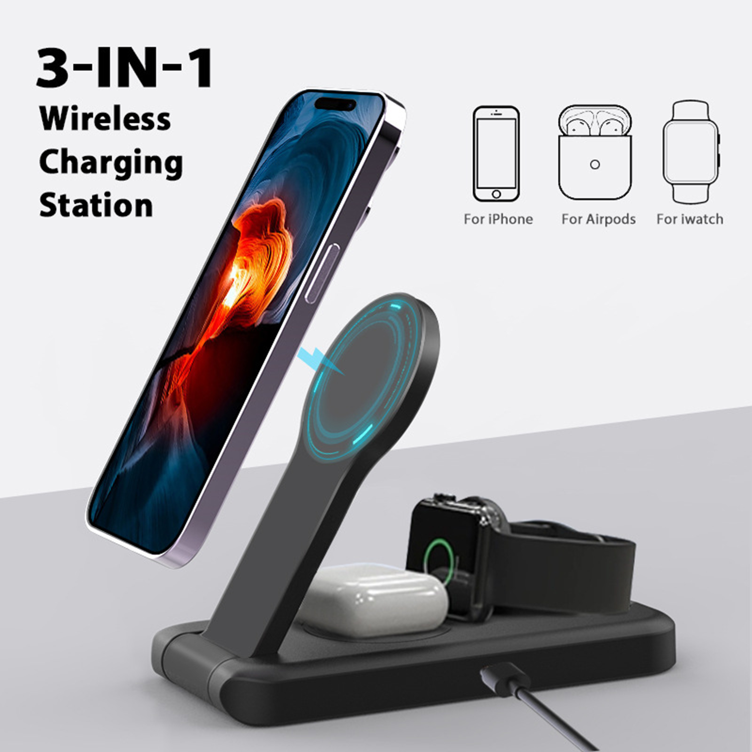 3 In 1 Wireless Charger for Mobile Devices 2