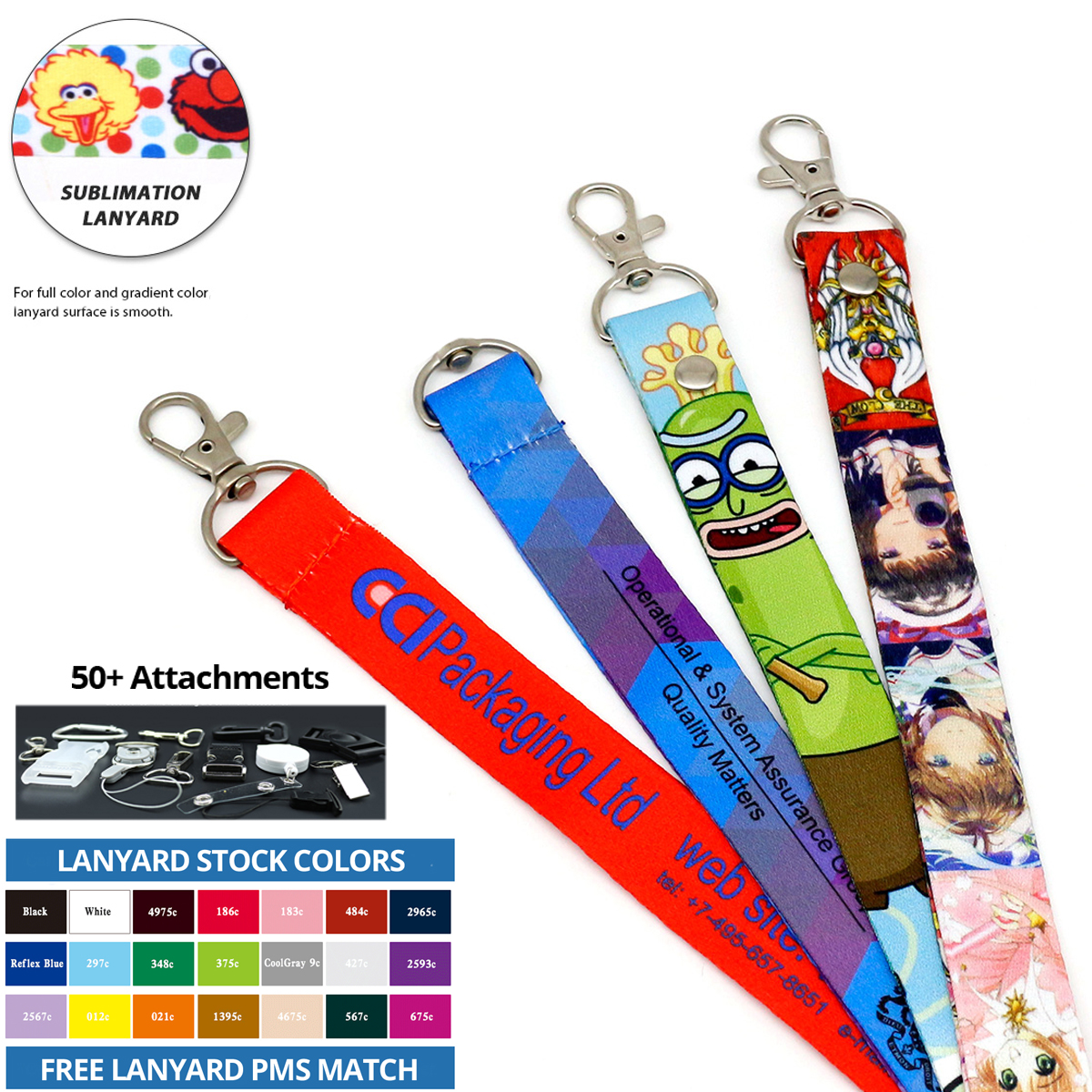 Custom 1" Polyester Lanyard - Full Color 4