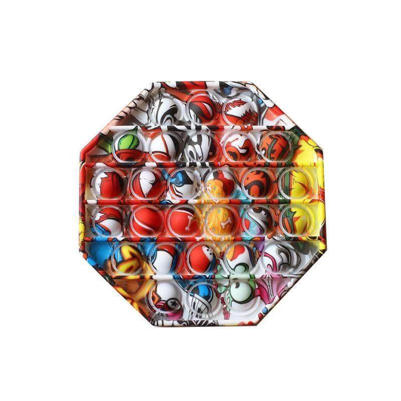 White Octagon Anti-Anxiety Bubble Fidget Toy w/UV Imprint 7