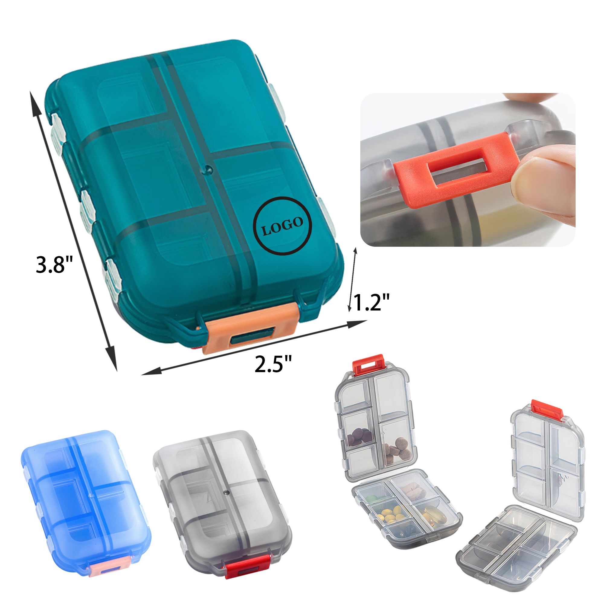 Hygienic 10 Cell Portable Transparent Medicine Box 5