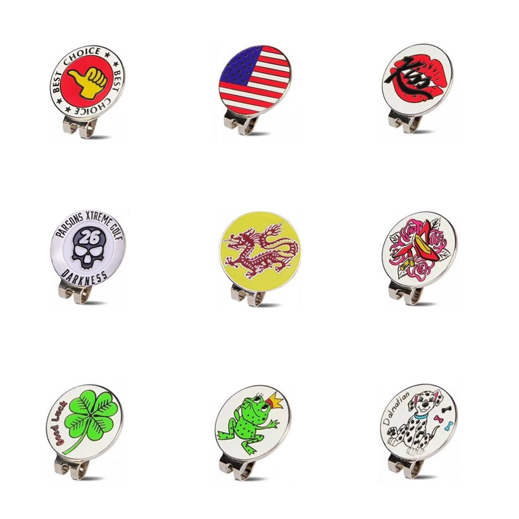 Customizable Magnetic Cap Clip For Golf Ball Marker 2