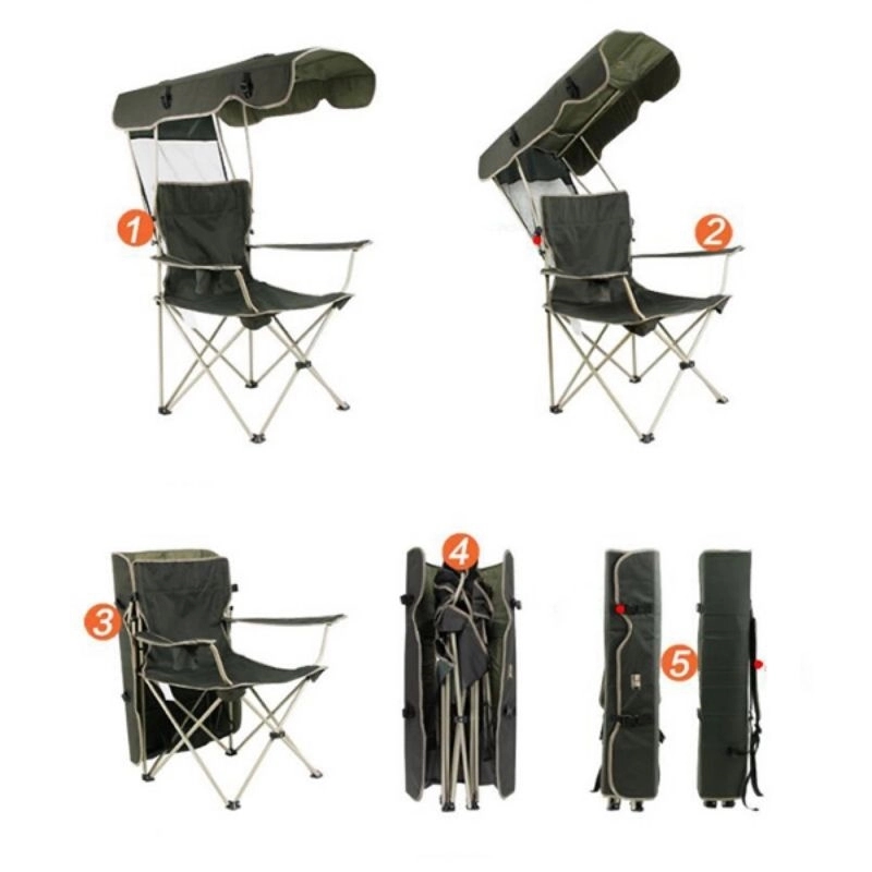 Foldable Beach Chair w/ Sunshade 10