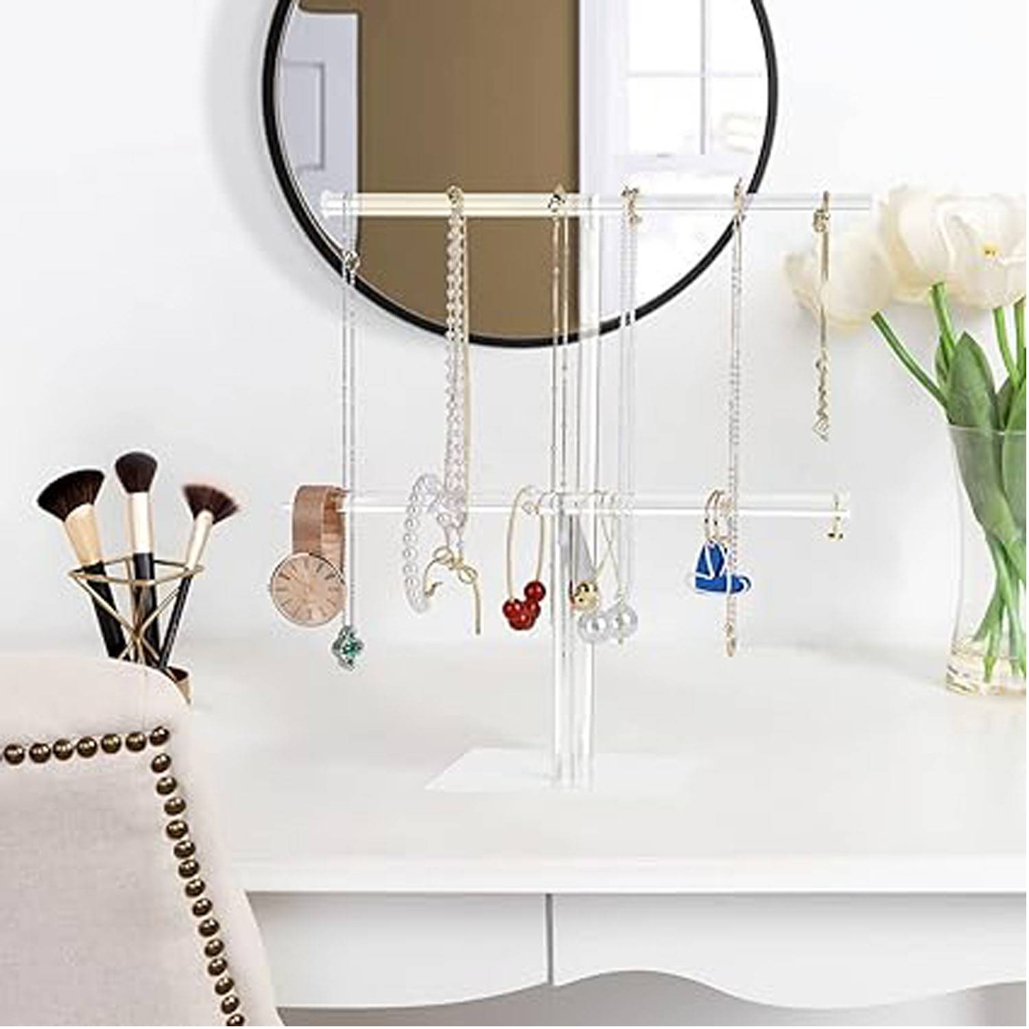 Jewelry Stand Necklace Holder Acrylic Hanging Organizer 6