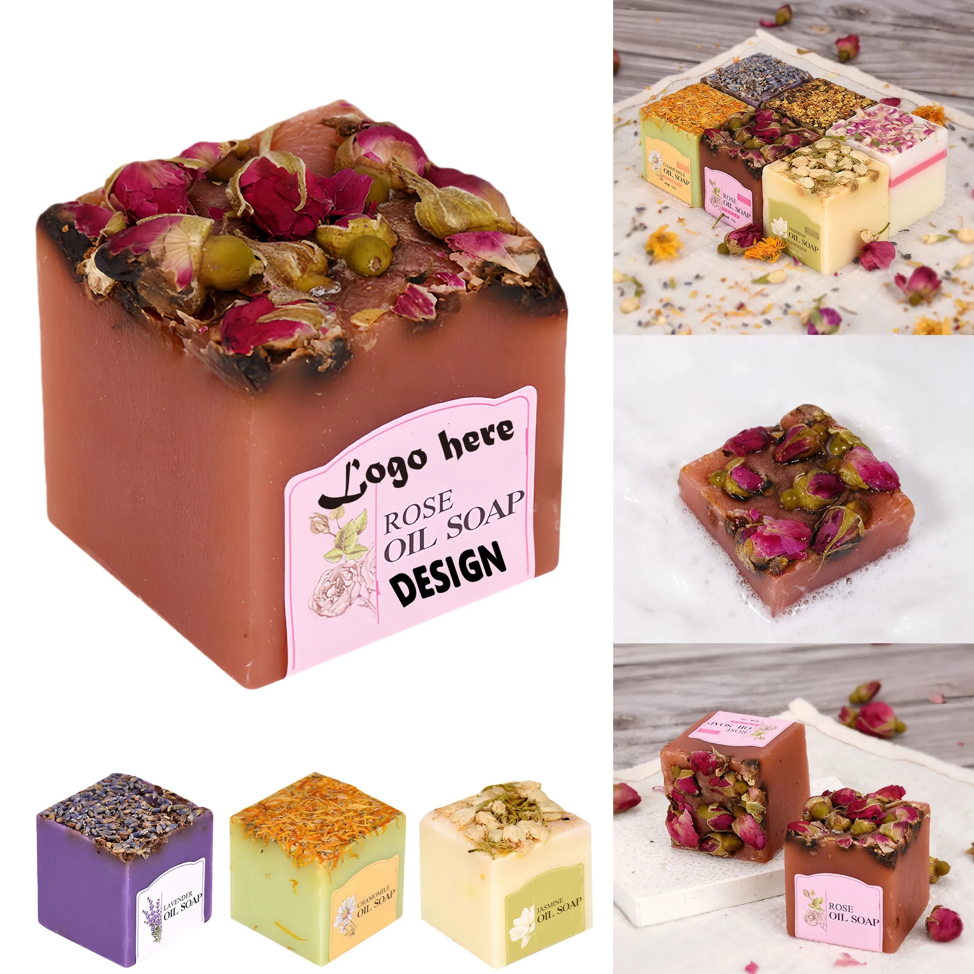 Natural Plant-Based Floral Essential Oil Soap For Cleansing