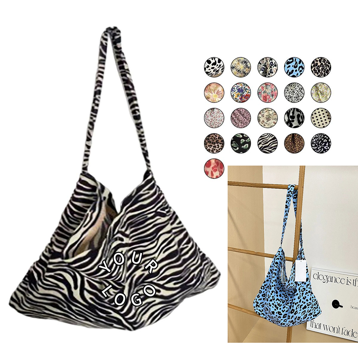 Durable Leopard Print Tote Cotton Blend 4