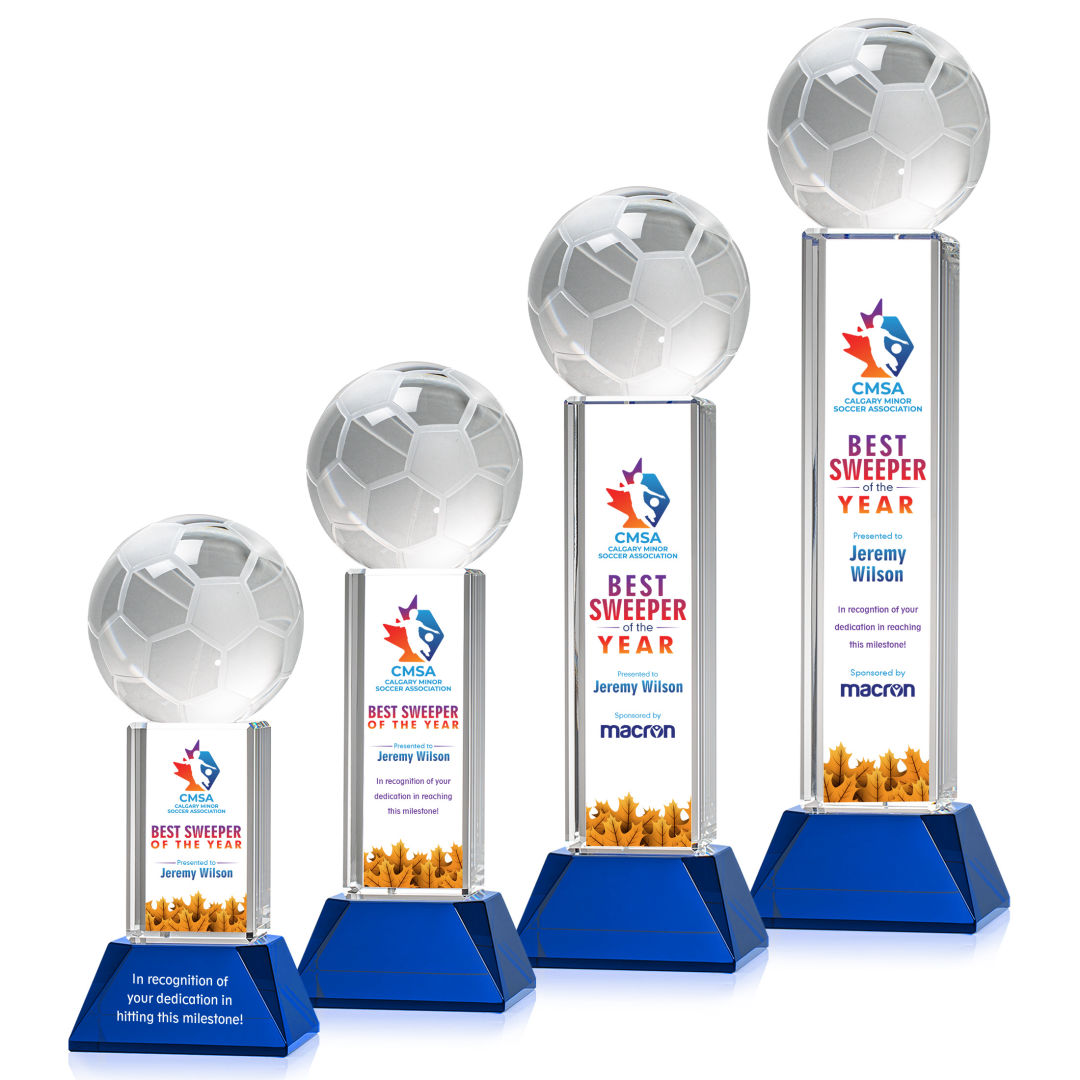 Soccer Ball VividPrint™ Award on Stowe - Blue