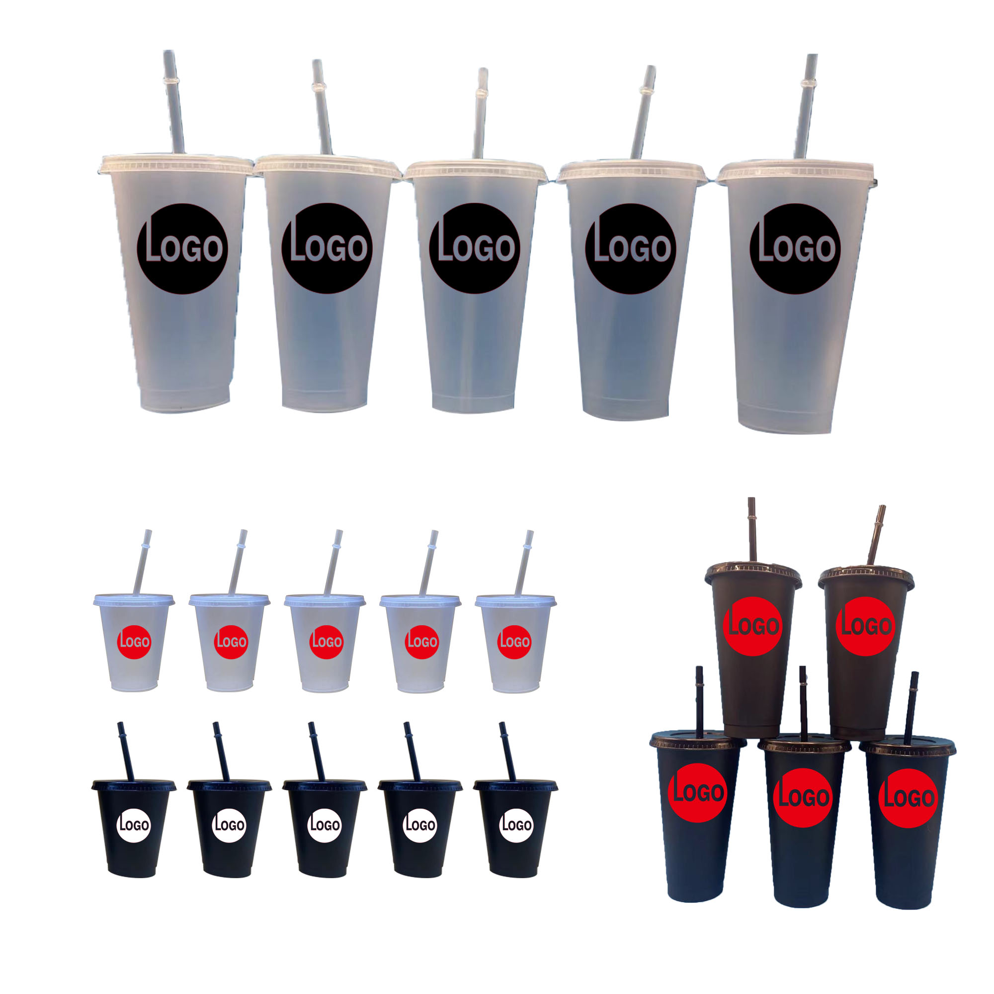 MOQ300 Pure Black Plastic Water Cup 1
