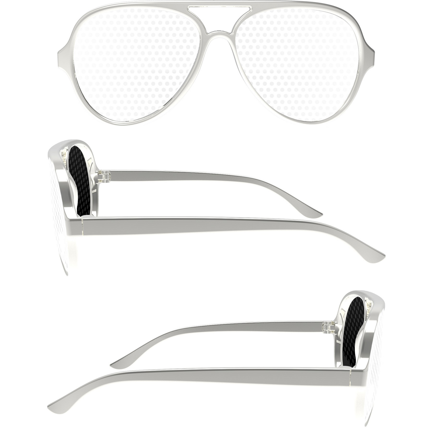 Metallic Aviator Sport Pinhole Sunglasses 3