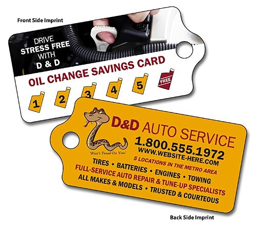 Plastic Key Tag - Laminated -2.85x1.325 (.1875 Inch Diameter Hole Punch) - 30pt 2