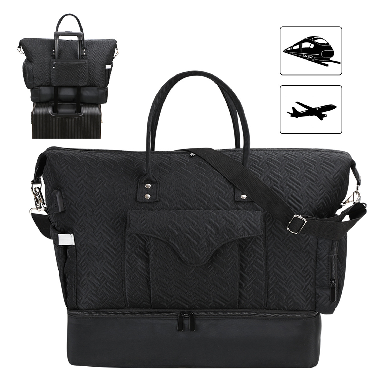 Dry-Wet Separation Fitness Duffel Bag With Usb Charging Port 5