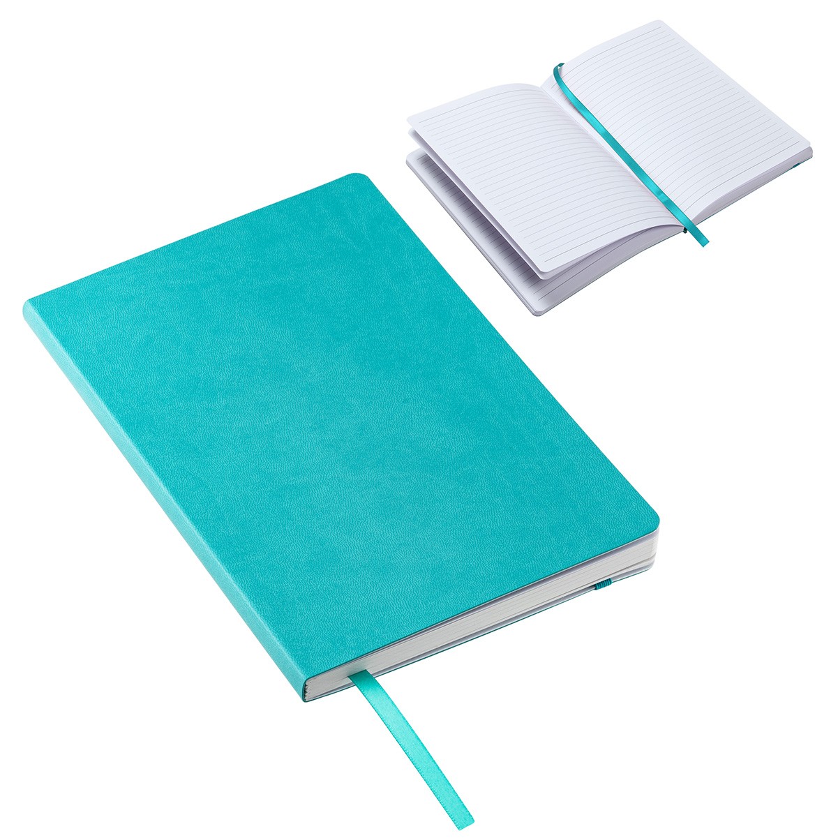 A5 Softbound Cover Notebook W/ Elastic Band & Ribbon 8