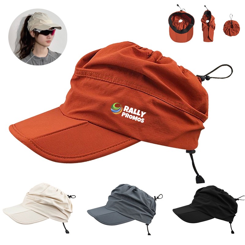Sun Protection with Empty Top Foldable Drawstring Baseball Cap 2