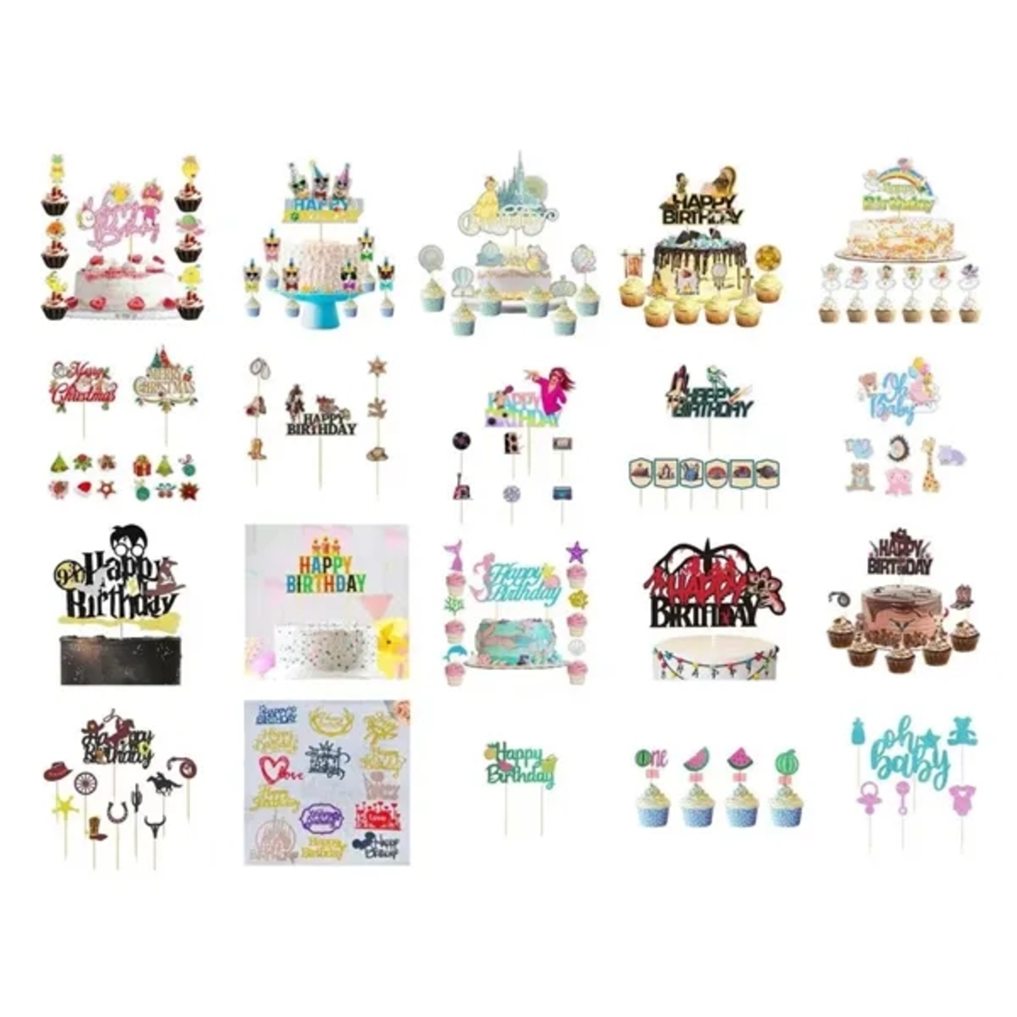 Custom Theme Party Cupcake Toppers 1