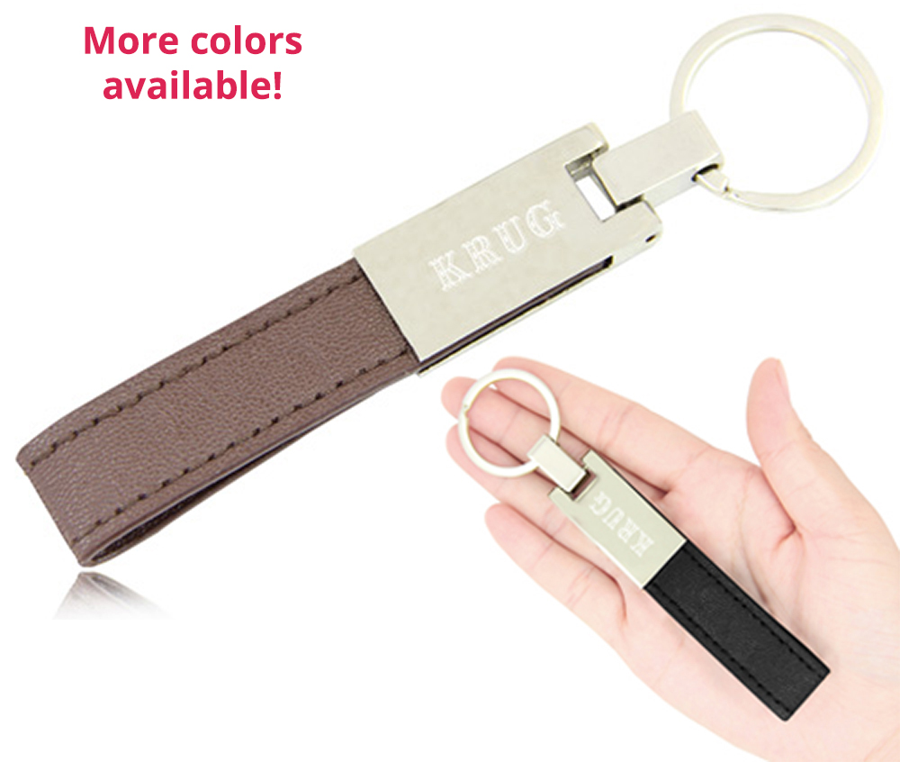Staple Leather Strap Chrome Keychain 12
