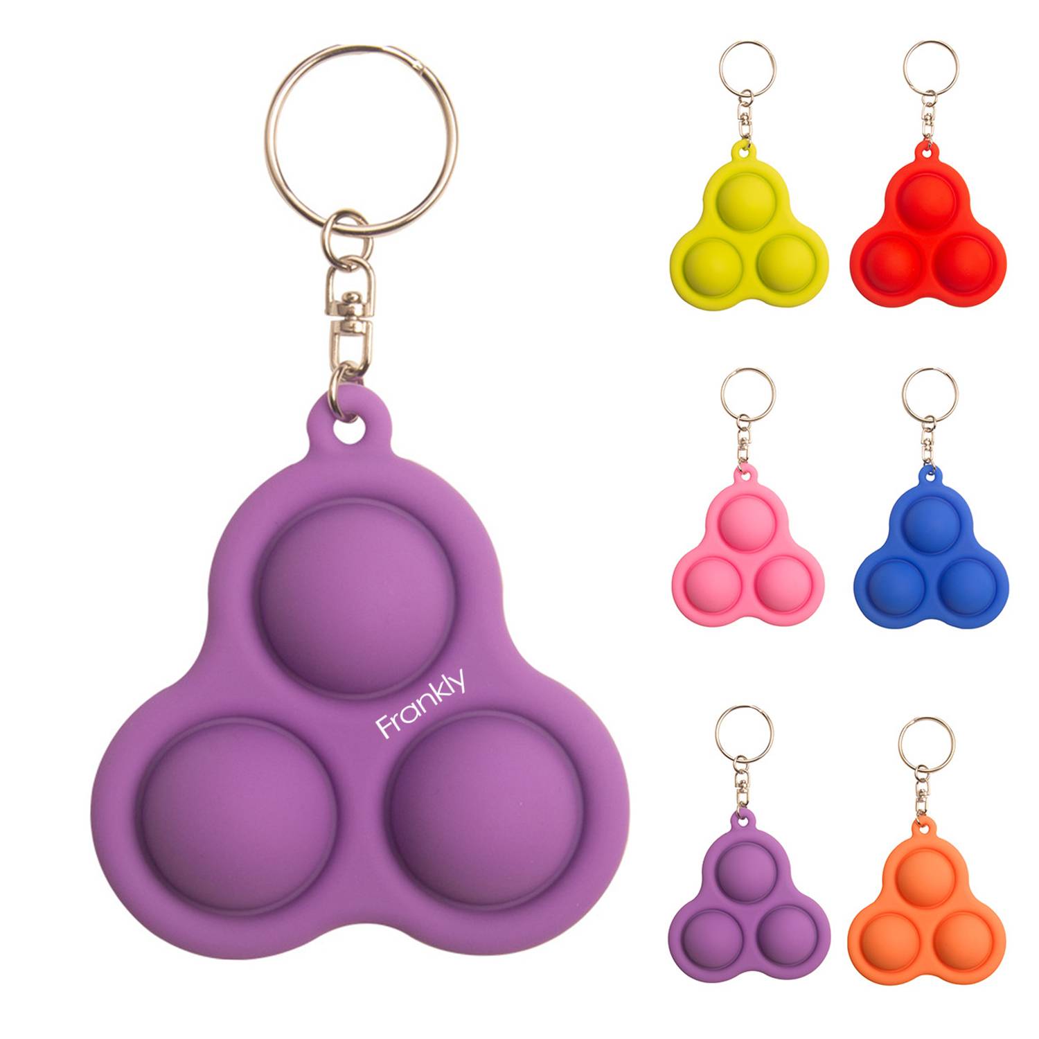 Triangle Silicone Finger Toy Stress Relief Keychain 2