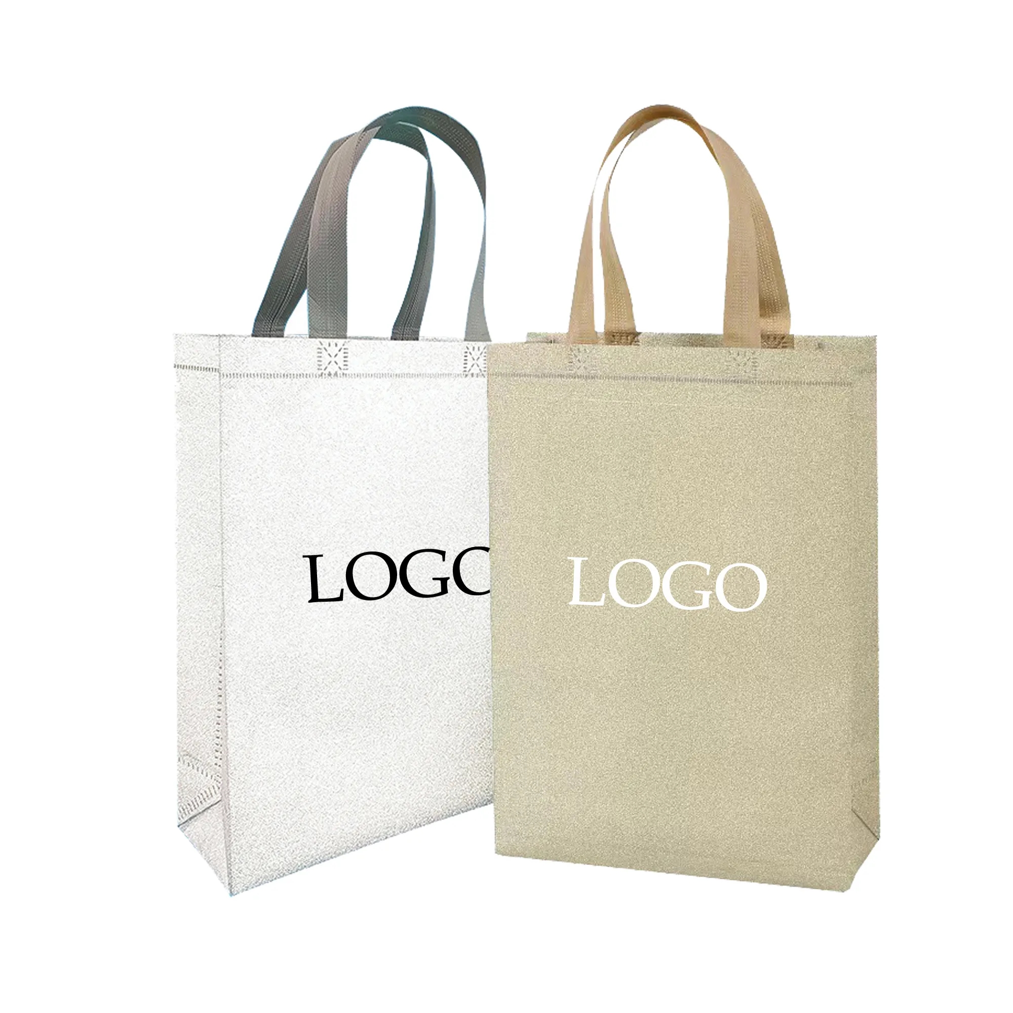 Glossy Glitter Reusable Non Woven Gift Tote Bags 1