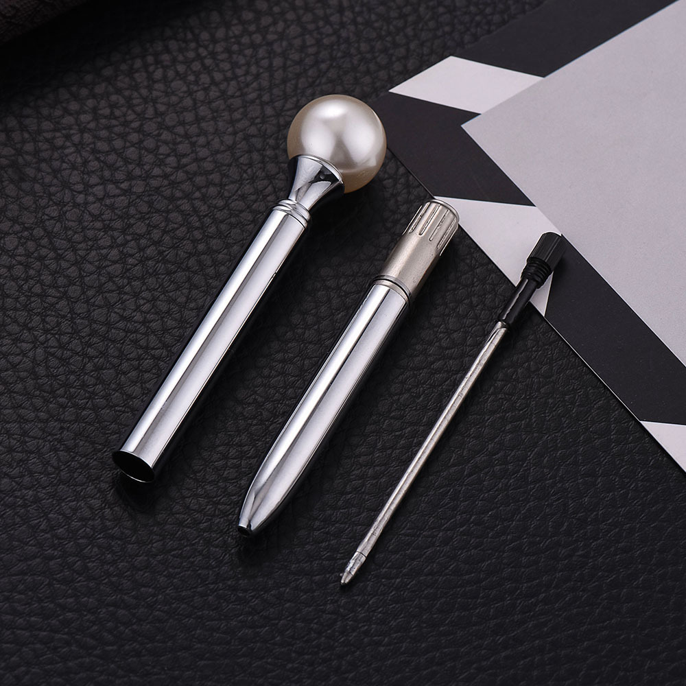 Metal Ballpoint Pen with Pearl 2