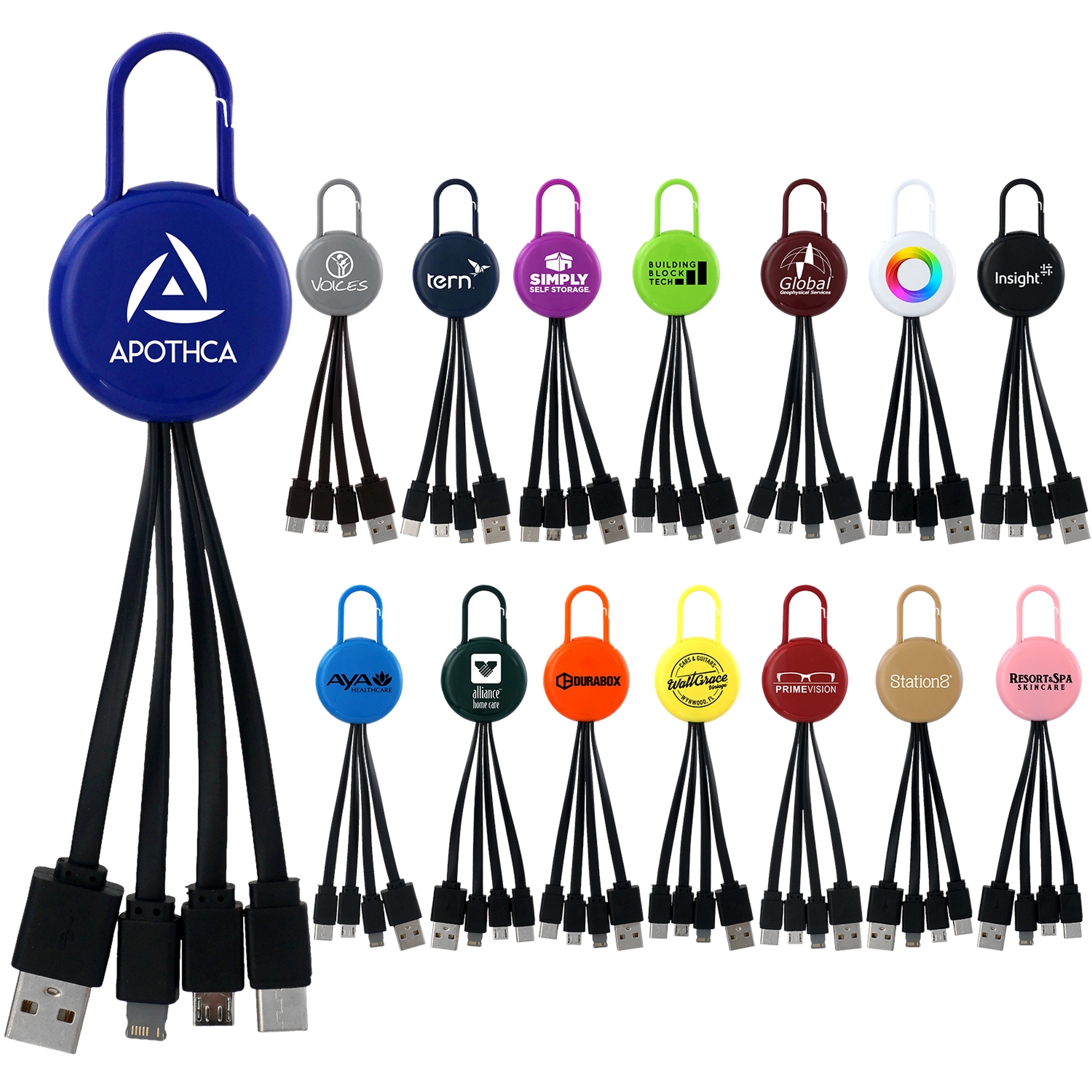 COLORFUL CLIP 3 IN 1 CHARGING CABLE
