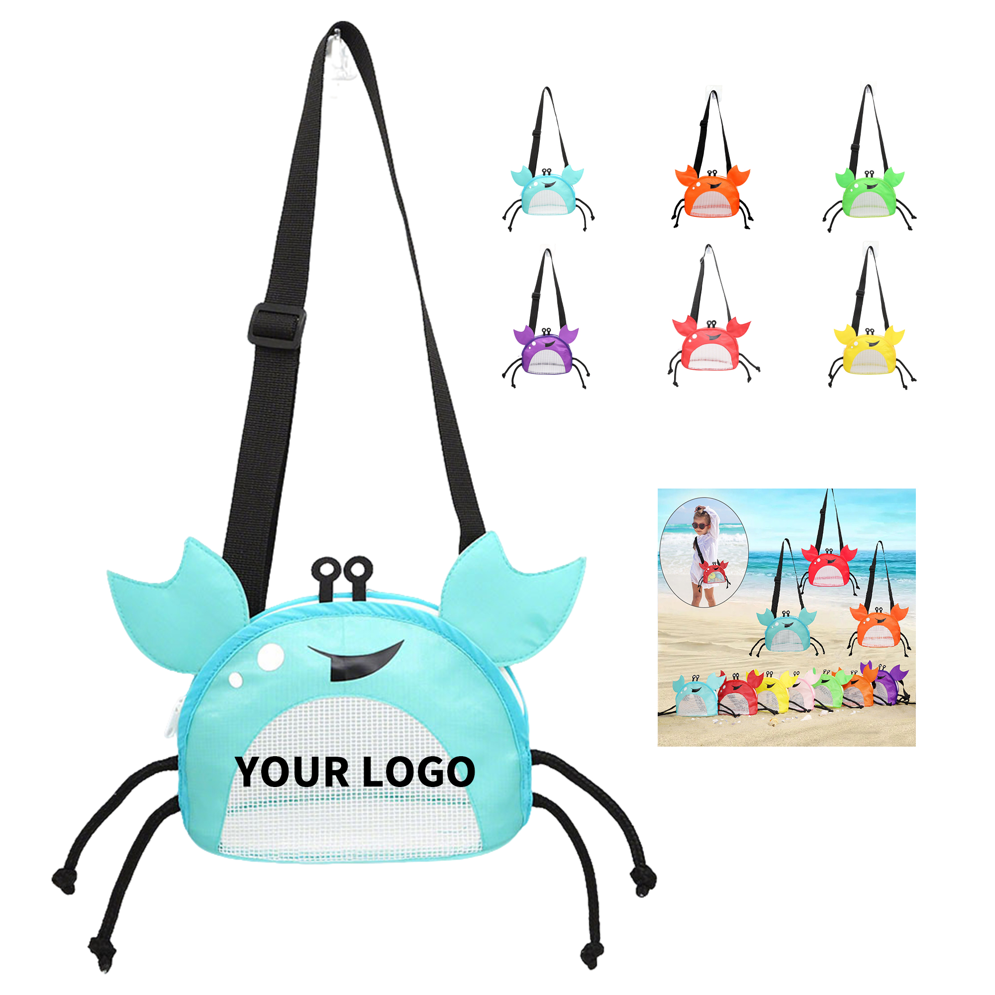 Children Beach Crab Shape Shoulder Bag 7" Length x 4" Width x 6" Height 2