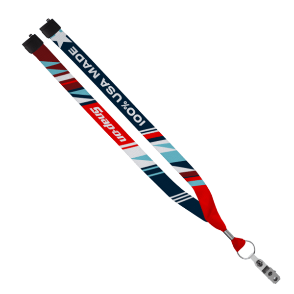 USA Made 0.75" Dye-Sublimated Lanyard with Zinc Crimp & Zinc Split-Ring 29