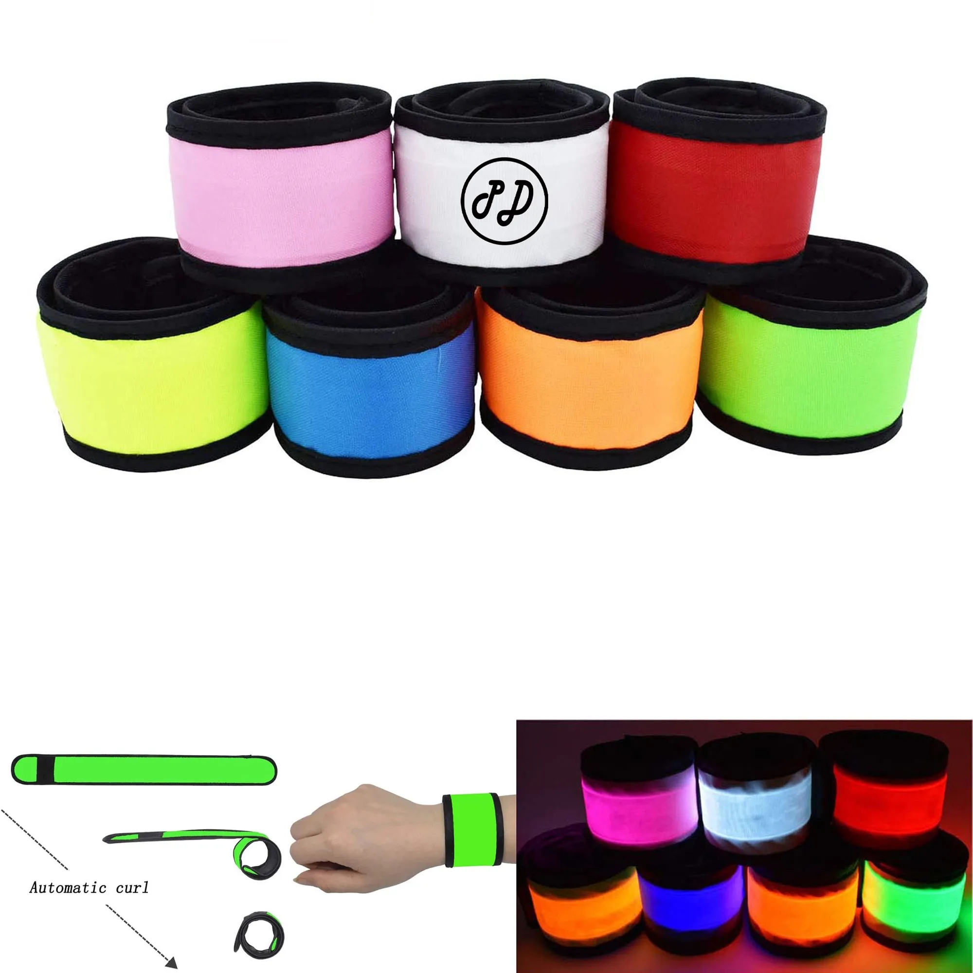 LED Glow Slap Bracelets Light Up Wristbands 2