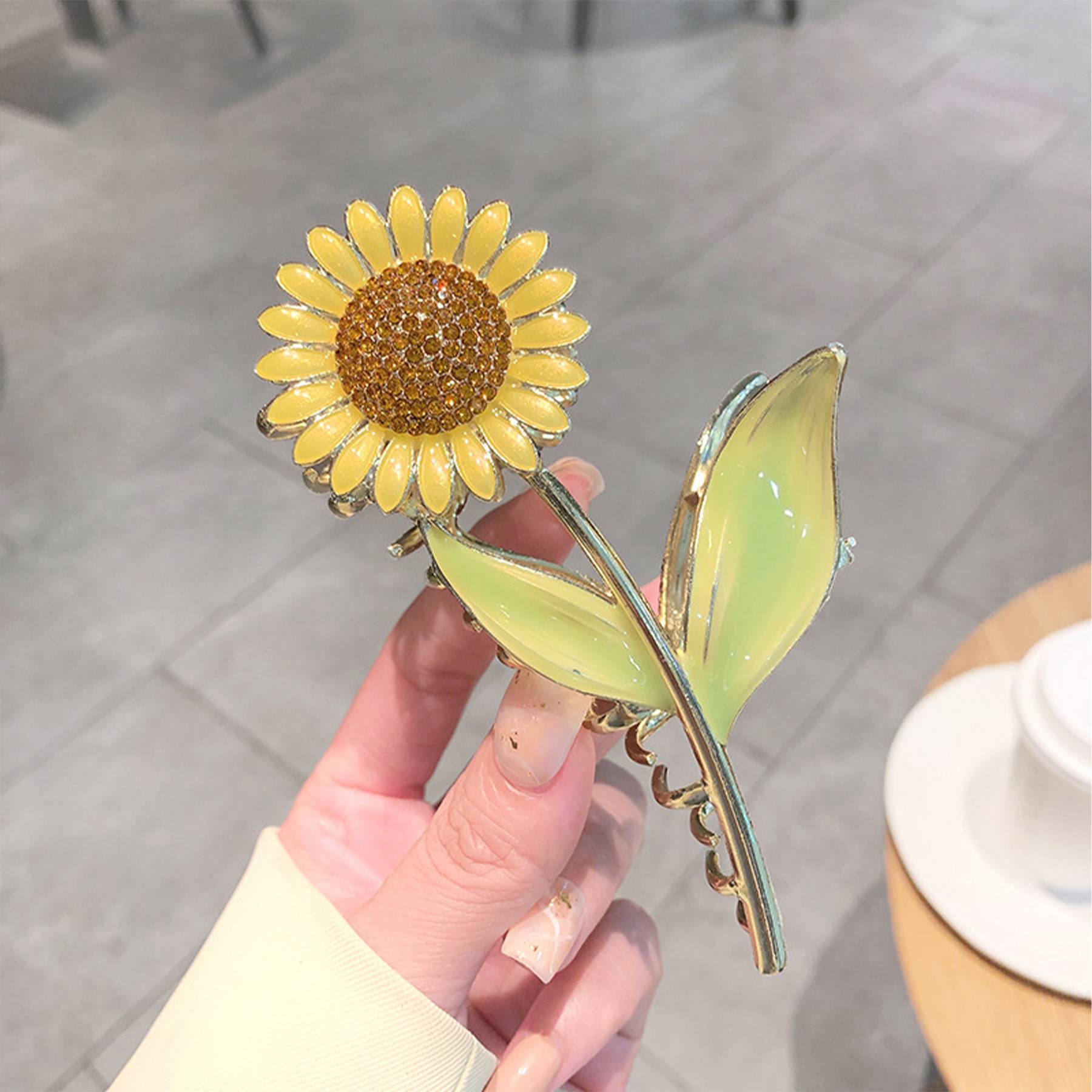 Fresh Sunflower Clasp Hairpin 5
