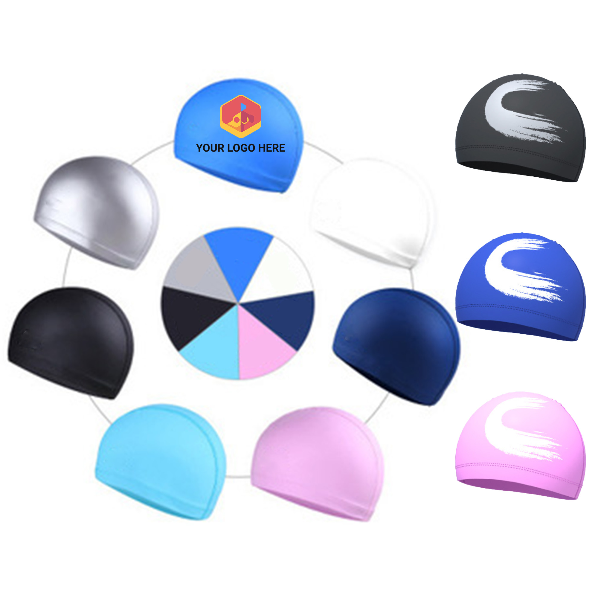 Custom PU Eco-Print Swim Cap 3