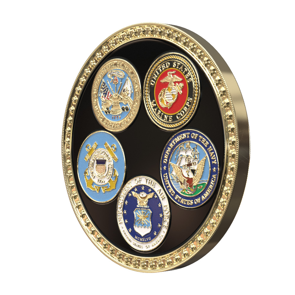 Texture Tone™ Military Coin (All 5 Branches 2") 2