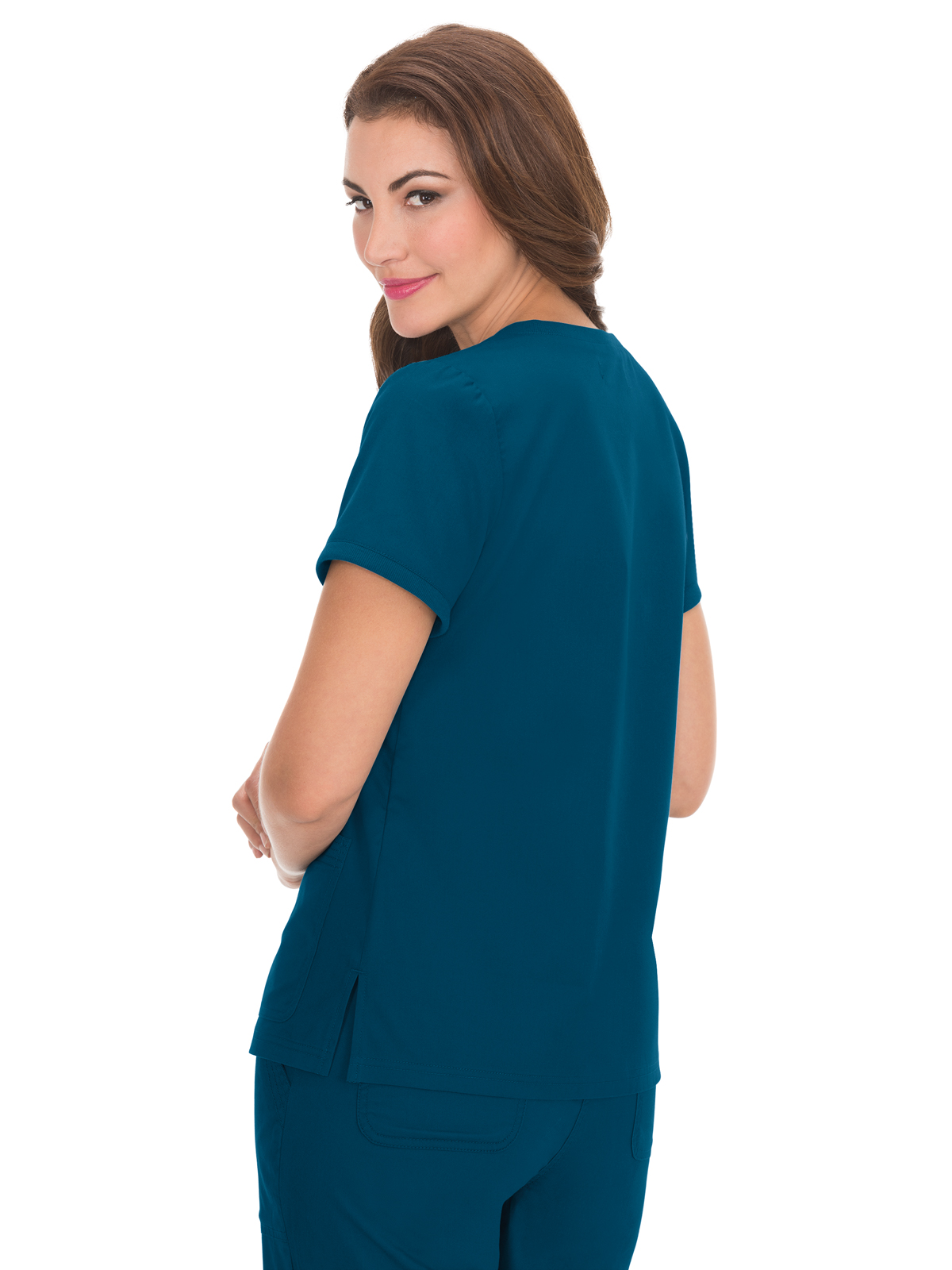 koi - Classics - Women's Three-Pocket Soft Rib Trim V-Neck Nicole Top 32
