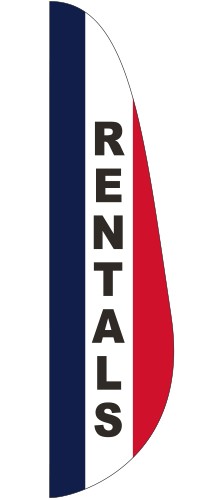 "RENTALS" 3' x 12' Message Flutter Flag 1