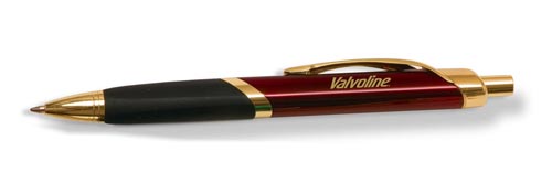 Intriad Triangular Retractable Ballpoint Pen with Rubber Grip - Gold Appointments