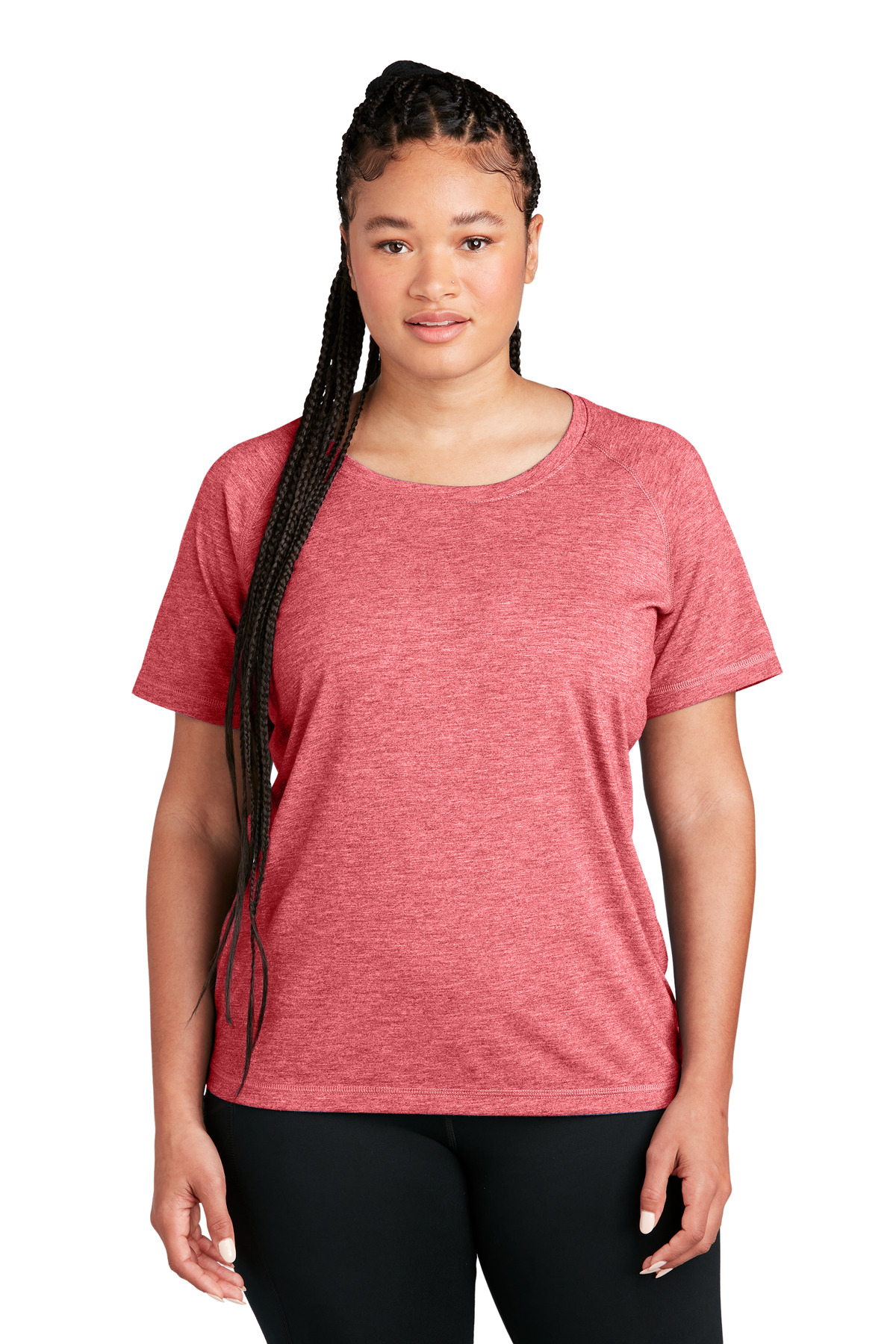 Sport-Tek Women's PosiCharge Tri-Blend Wicking Scoop Neck Raglan Tee. LST400 8