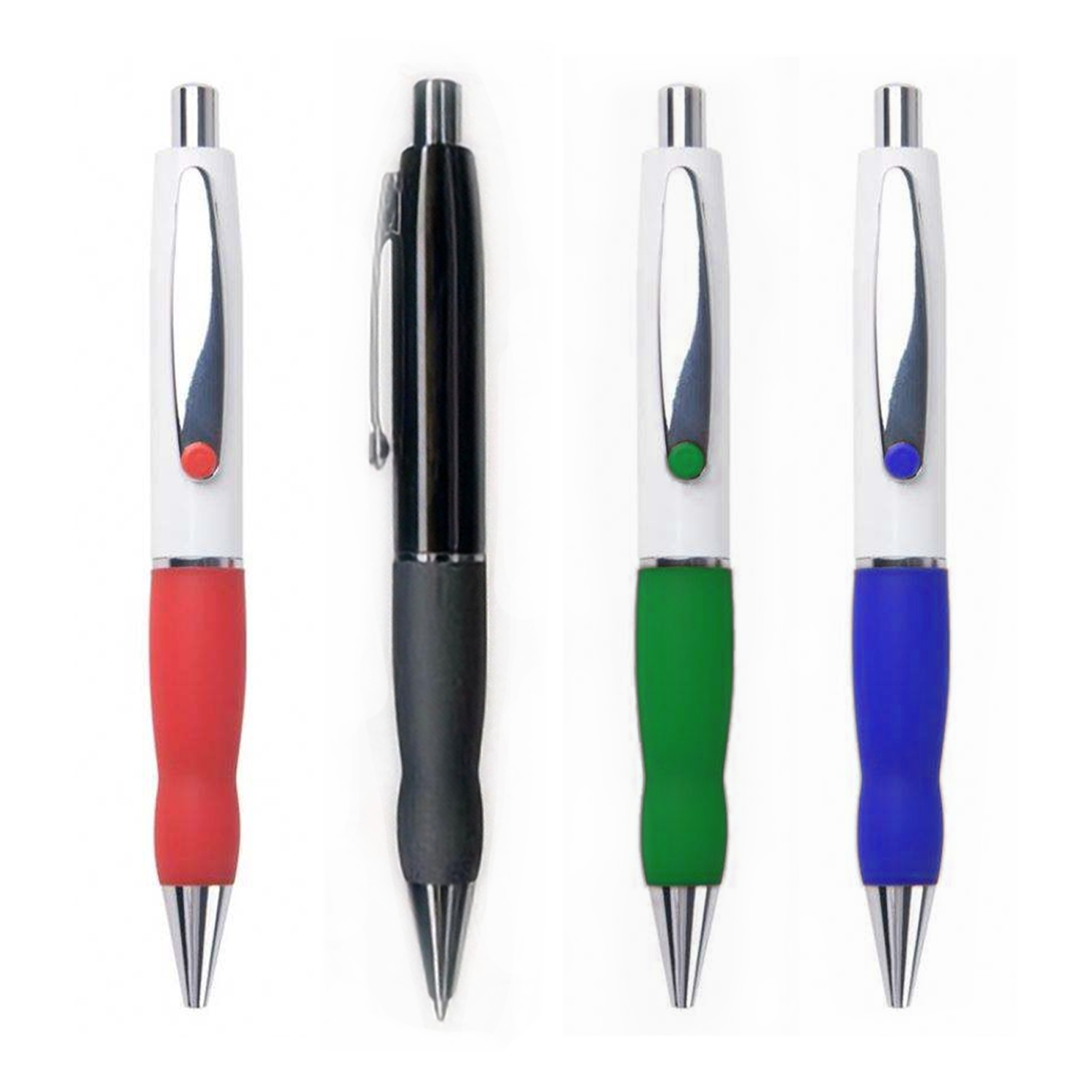 Retractable Plastic Silicone Grip Ballpoint Pen 9