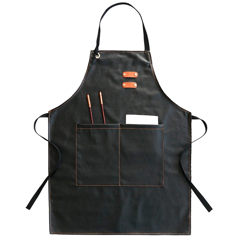 Custom PU Kitchen Apron with Large Pockets 6