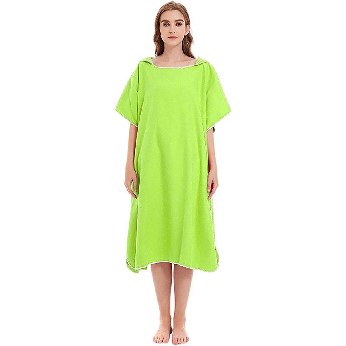 Solid Color Adult Poncho with Snap Button 8